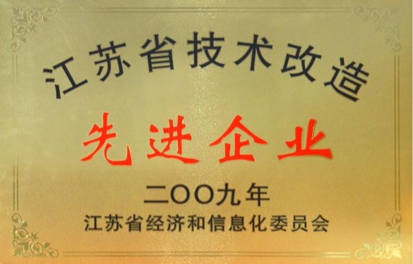 江蘇上上電纜集團獲“2009年江蘇省技術改造先進企業”稱號